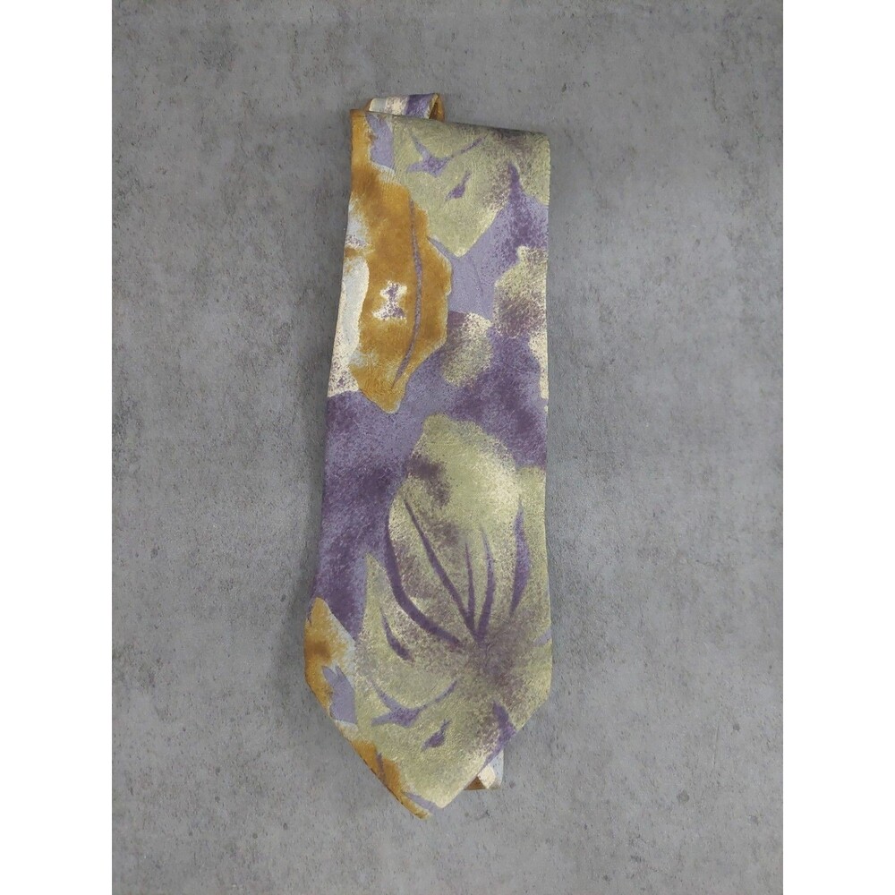 Schreter Extra Long Silk Tie Purple And Green